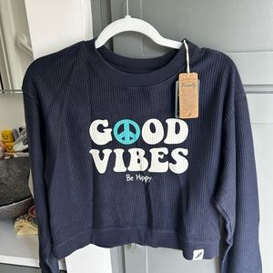 Good vibes cropped sweatshirt